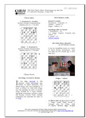 Chess Today Daily Chess Internet  Newspaper